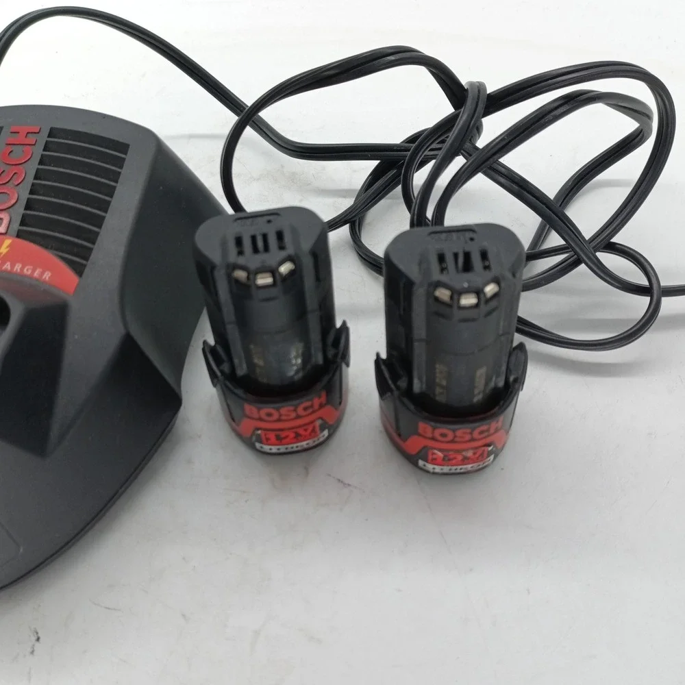 Bosch BC430 Charger and Two BAT411 12V Max Litheon Batteries Set a1